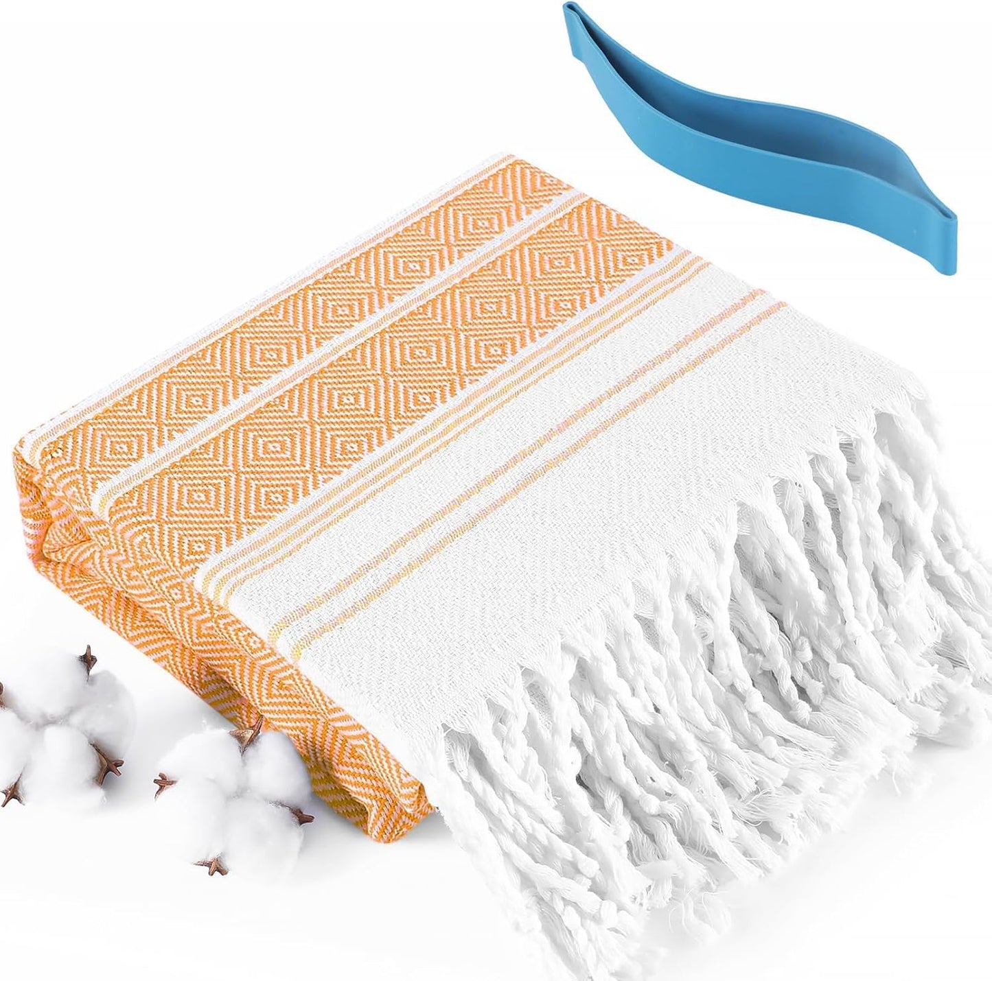 Genovega Oversized Turkish Beach Towels 74"x38" Thin Quick Dry Sand Free Pool Swim Bathing Towel Extra Large Blanket Adult Travel Essentials Cruise Accessories Must Haves Summer Light Blue Stuff