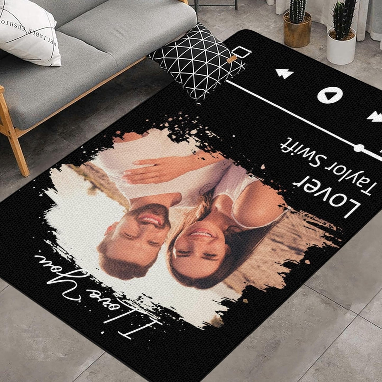 Personalized Family Name Initials Monogram Pink Rug, Shining Butterfly Printed Carpets for Girls Kids Butterfly Theme Living Room Indoor Bedroom Decor 5'×7' Soft Polyester Yoga Mat
