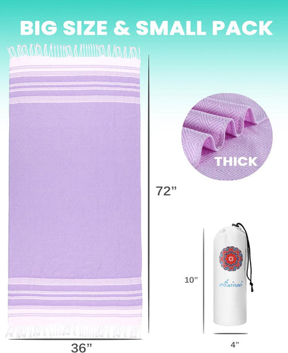 Antfuny Turkish Beach Towels Vacation Essentials Quick Dry Sand Free Oversized Bath Pool Swim Towel Extra Large XL Blanket Adult Travel Cruise Accessories Must Haves Clearance Stuff Necessities - Colors A