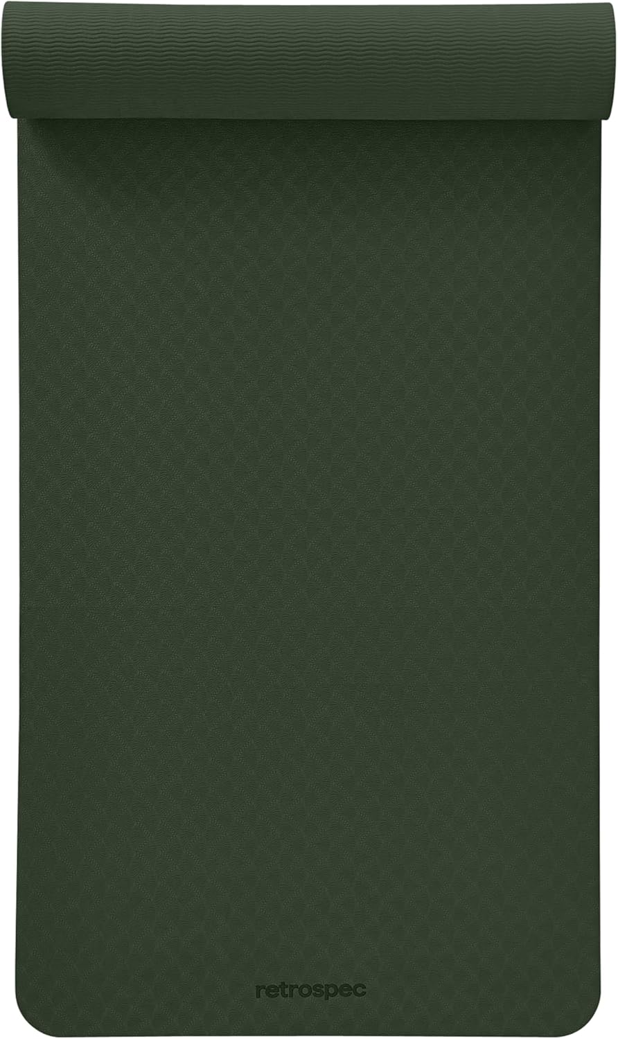 Retrospec Zuma Yoga Mat | 1/2 Inch Thick Non Slip Workout Mat | TPE Exercise Mat for Yoga, Pilates & Stretching | 72x24in
