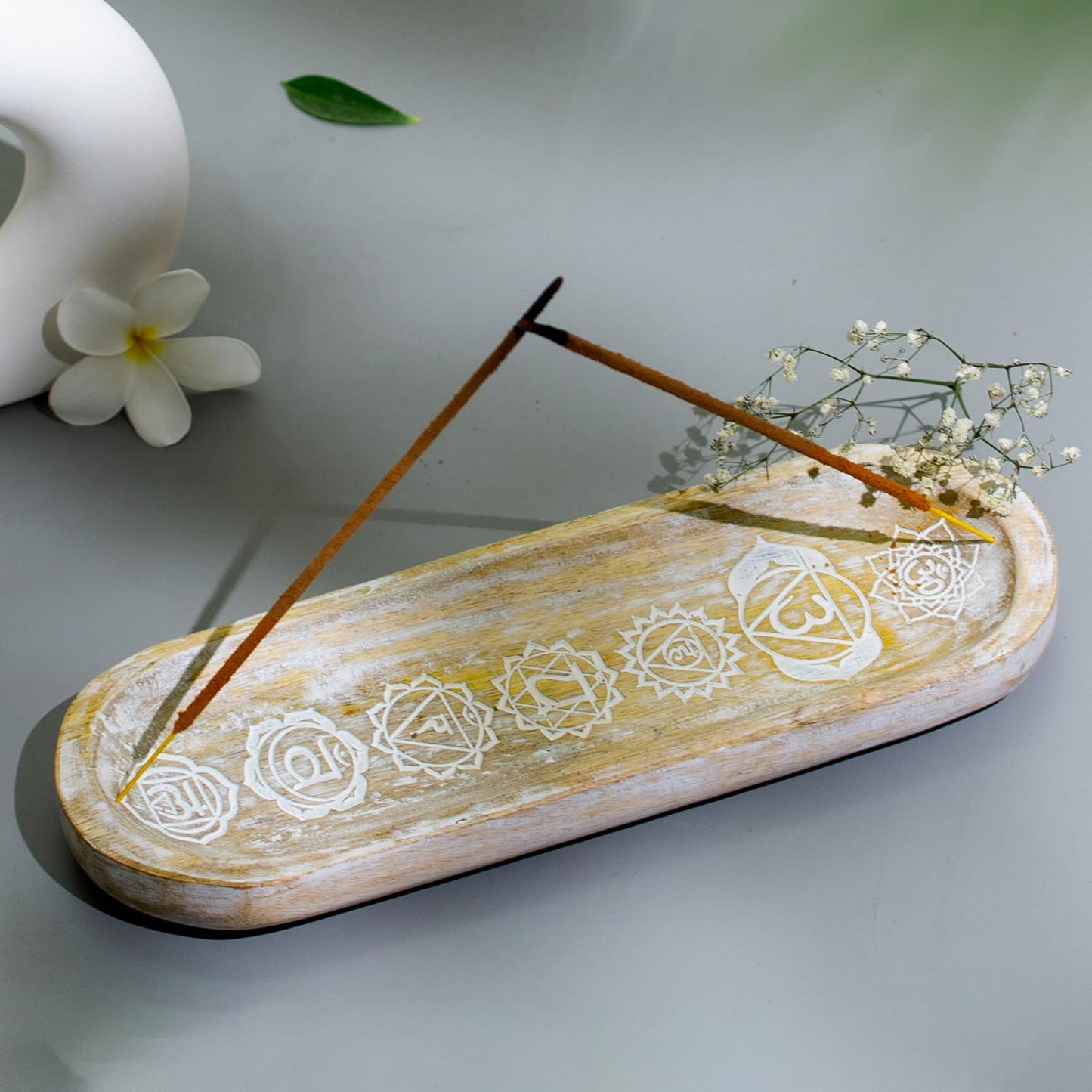raajsee Wooden Brown Incense Holder -Incense Burner Holder –Ash Catcher - Incense Stick Holder - Meditation & Yoga - Great Gift for Any Occasion Size 11x4 inch