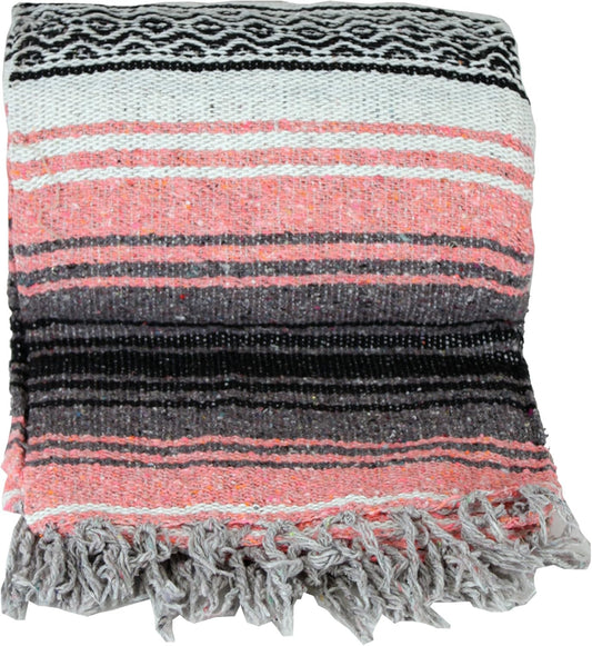 Canyon Creek Authentic Mexican Yoga Falsa Blanket (Coral)