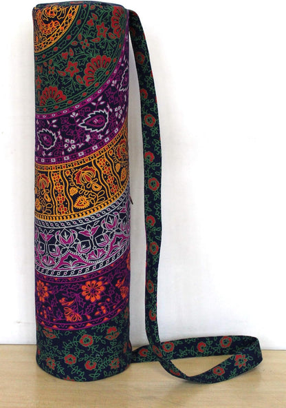 INDIAN CRAFT CASTLE ICC Yoga Mat Bag Carrier Full-Zip Exercise Yoga Mat Carry Bag for Women Men with Multi-Functional Storage Pockets and Adjustable Shoulder Strap 26X6 Inches