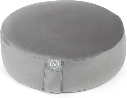 Meditation Cushion Bolster Pillow for Restorative Yoga – Supportive Cushion for Meditation, Pilates, and Relaxation – Filled with Buckwheat Hulls - Removable Cover