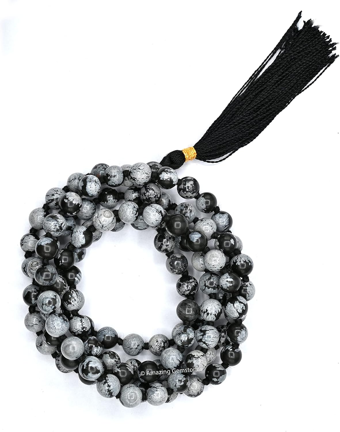Amazing Gemstone 108 Beads Handmade Mala (Knotted, Rudraksha) - Colors A