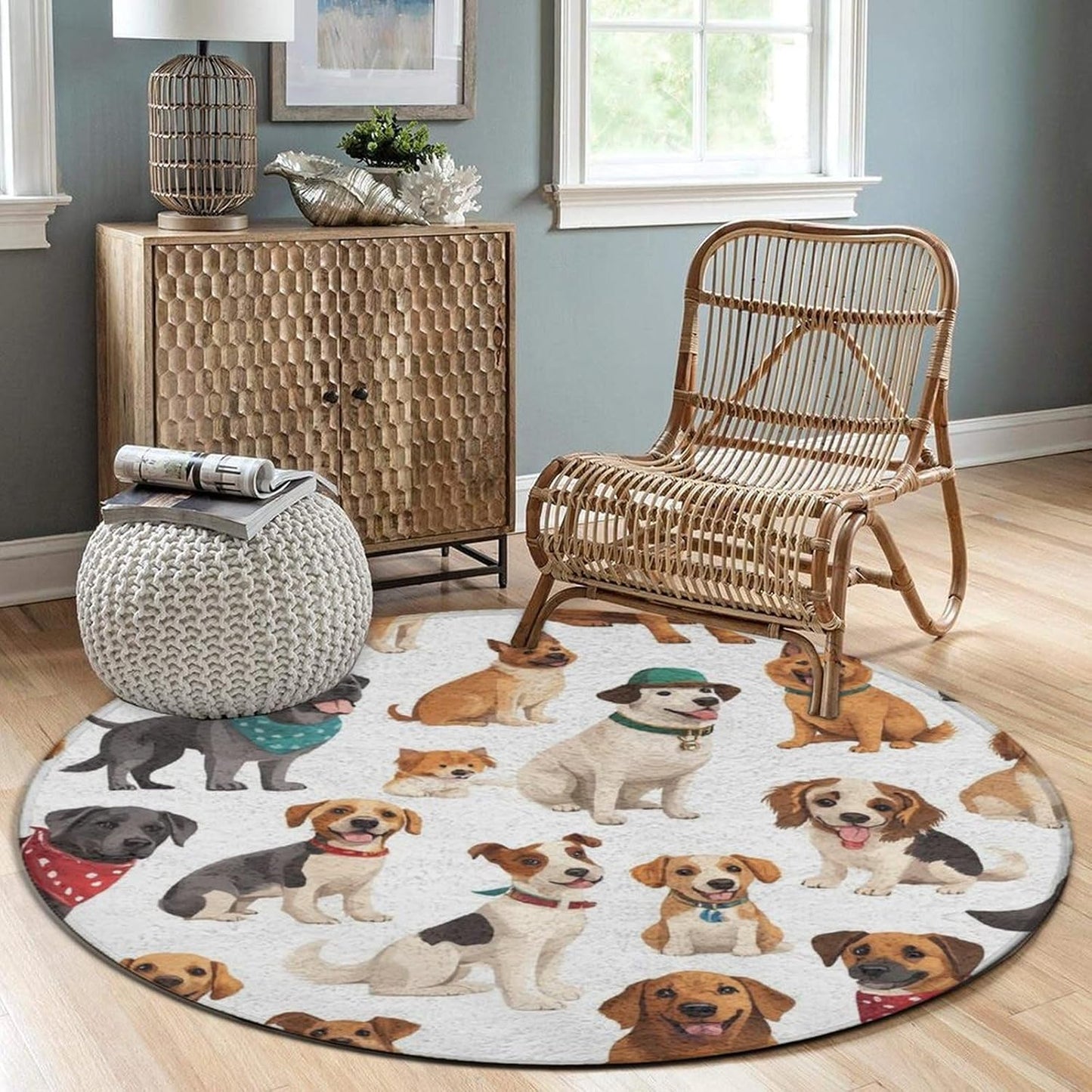 Large Home Decor Mat, Soft Round Yoga Carpet, Non Slip Machine Washable Home Office Circle Rug Gothic Witchy Sun Moon Mushroom Moth