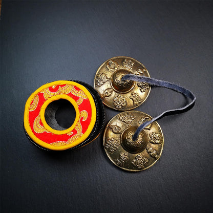 Tibetan Tingsha Bell Set - Tibetan Cymbals - for Sound Healing, Yoga, Meditation, and Mindfulness,Handmade in Nepal,Made of Bronze,Plain Pattern,Black Color，7.7cm/3.0 inch