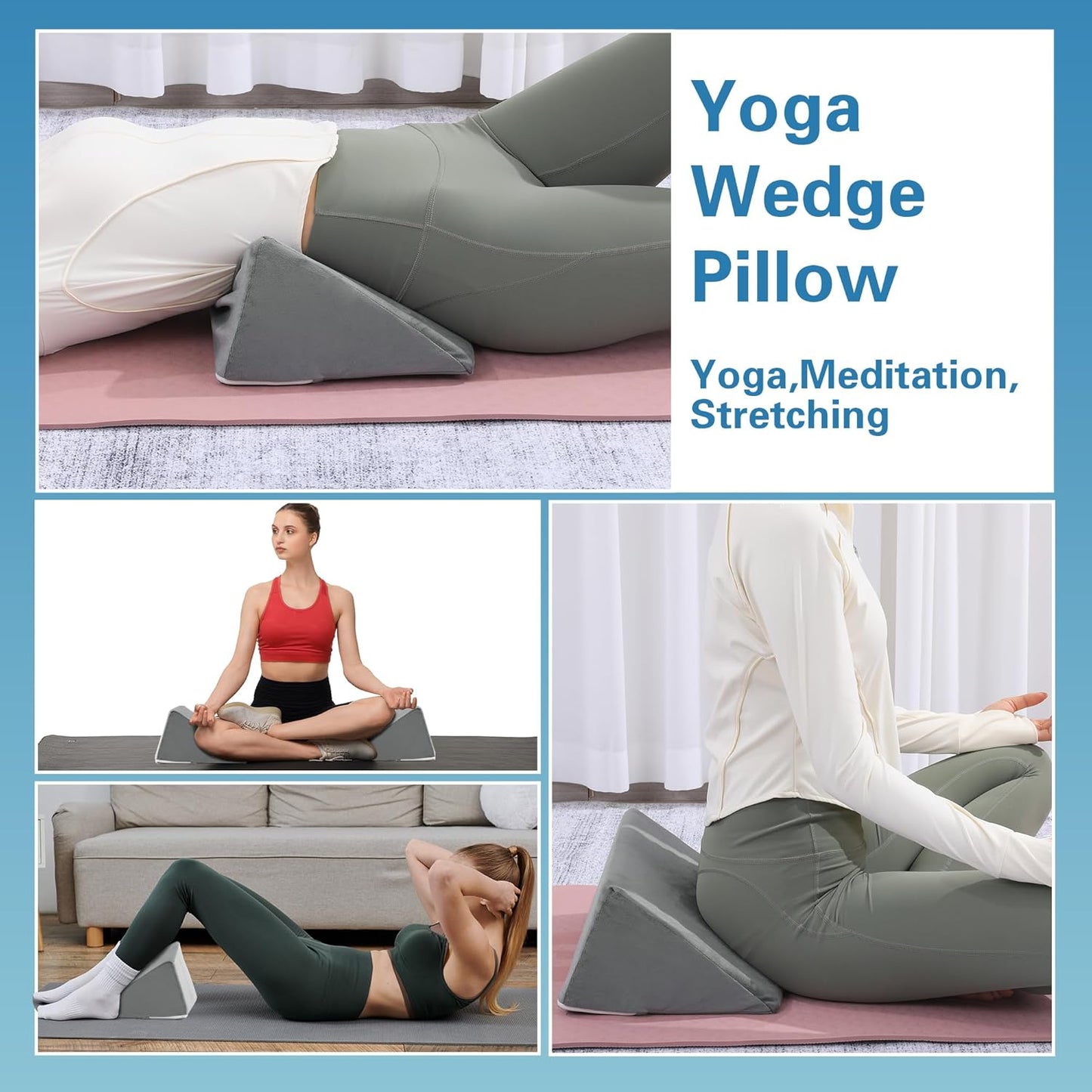 BALAPET Small Wedge Pillow for Side Sleeping, Premium Foam Bed Pillow for Side Sleeping,Triangle Wedge Pillow for Leg Elevation,Yoga,Reduce Back Pain