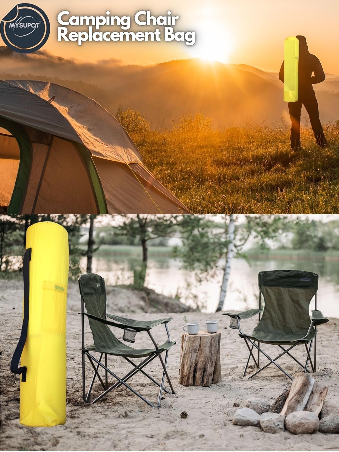 Replacement Bag for Folding Camping Chair, Portable Camp Chair, Hammock, Yoga Mat, Umbrella, Tents, Tripods, Fishing Poles - 420D Oxford Polyester Fabric