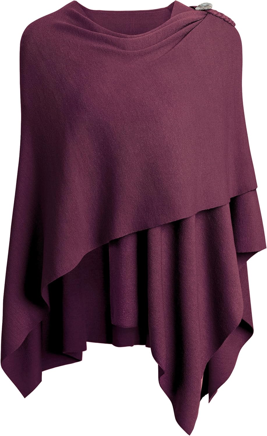 PULI Womens Large Cross Front Poncho Sweater Wrap Topper Knitted Elegant Shawls Cape for Fall Winter