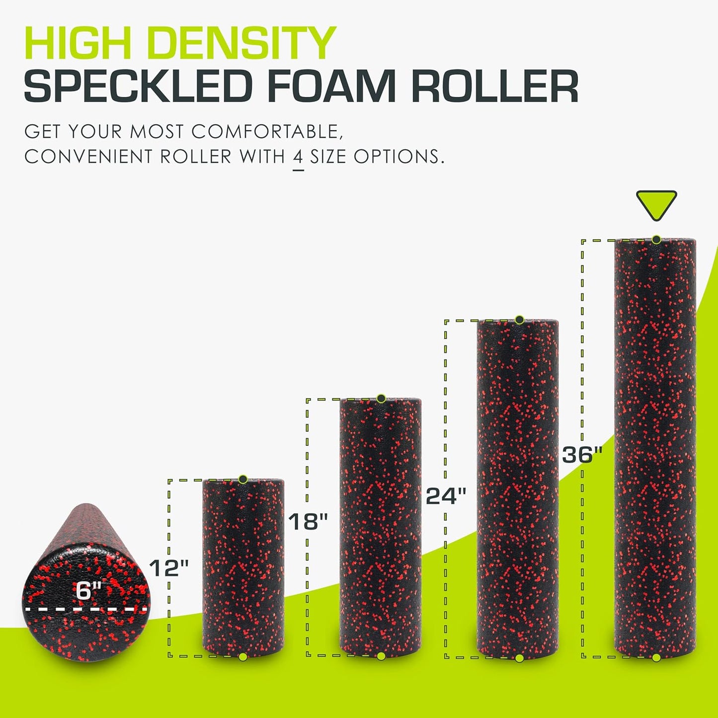 ProsourceFit High Density Foam Rollers 12 - inches long, Firm Full Body Athletic Massage Tool for Back Stretching, Yoga, Pilates, Post Workout Muscle Recuperation, Black