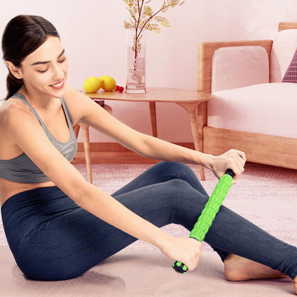 YANSYI Professional 9-Roller Deep Tissue Massage Stick - Portable Muscle Recovery Roller for Athletes, Relieves Post-Workout Soreness & Leg/Back Pain - Portable Physio Tool (Purple)