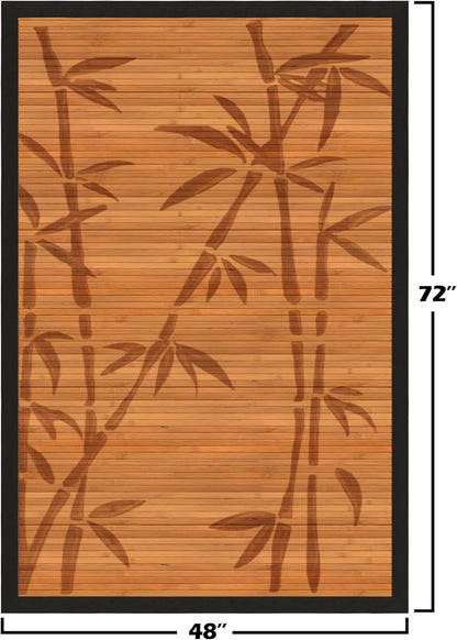 Red Lantern Bamboo Rug - Little Leaf - 4' x 6'