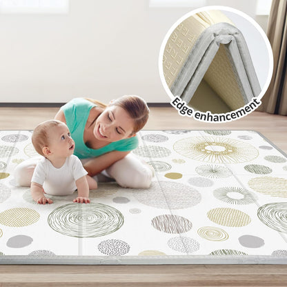 Extra Large Baby Play Mat 79x70, Foldable Baby Play Mat for Floor, Waterproof, Safe & Thick Playmats for Babies and Toddlers, Non-Slip Backing Safe for Crawling&Tummy Time, Indoor & Outdoor Use