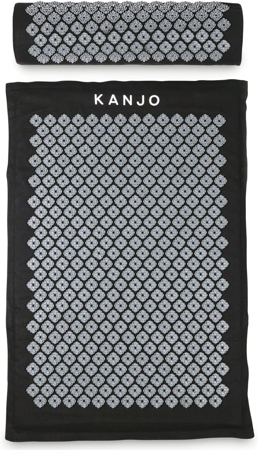 Kanjo Acupressure Mat and Pillow Set for Back Pain Relief & Neck Pain Relief, with Pressure Points for Muscle Pain Relief with Travel Bag - Amethyst