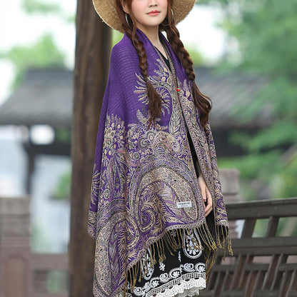 vimate Silky Paisley Pashmina Shawl Scarf-Women's Soft Double-side Jacquard Pashminas Wrap for Evening Dress Travel Shawl