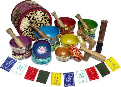 ESK Chakra Healing Tibetan Singing Bowl Set of 7 for Meditation- Himalayan Singing bowls, ESK 11
