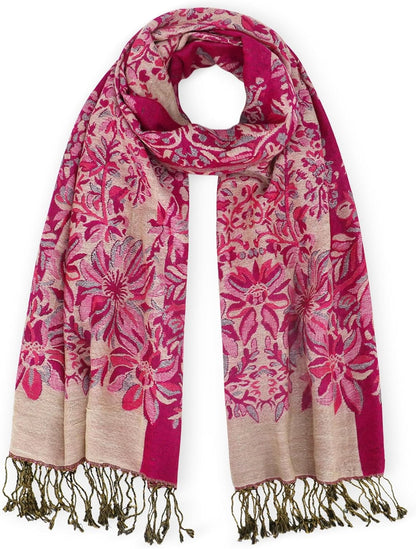 vimate Silky Paisley Pashmina Shawl Scarf-Women's Soft Double-side Jacquard Pashminas Wrap for Evening Dress Travel Shawl