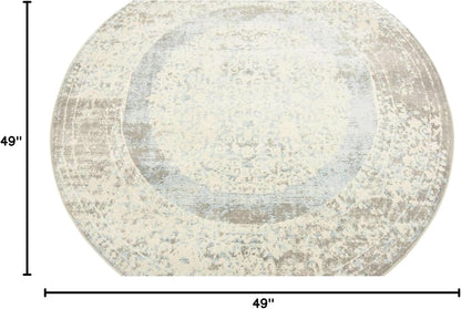 Unique Loom New Classical Collection Area Rug - Olwen (4'Round, Purple/ Gray)