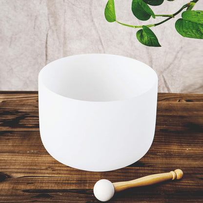 Leize Crystal Singing Bowl with Carrying Case, White, Set of 7 size 6-12" A-G Note 432 hz