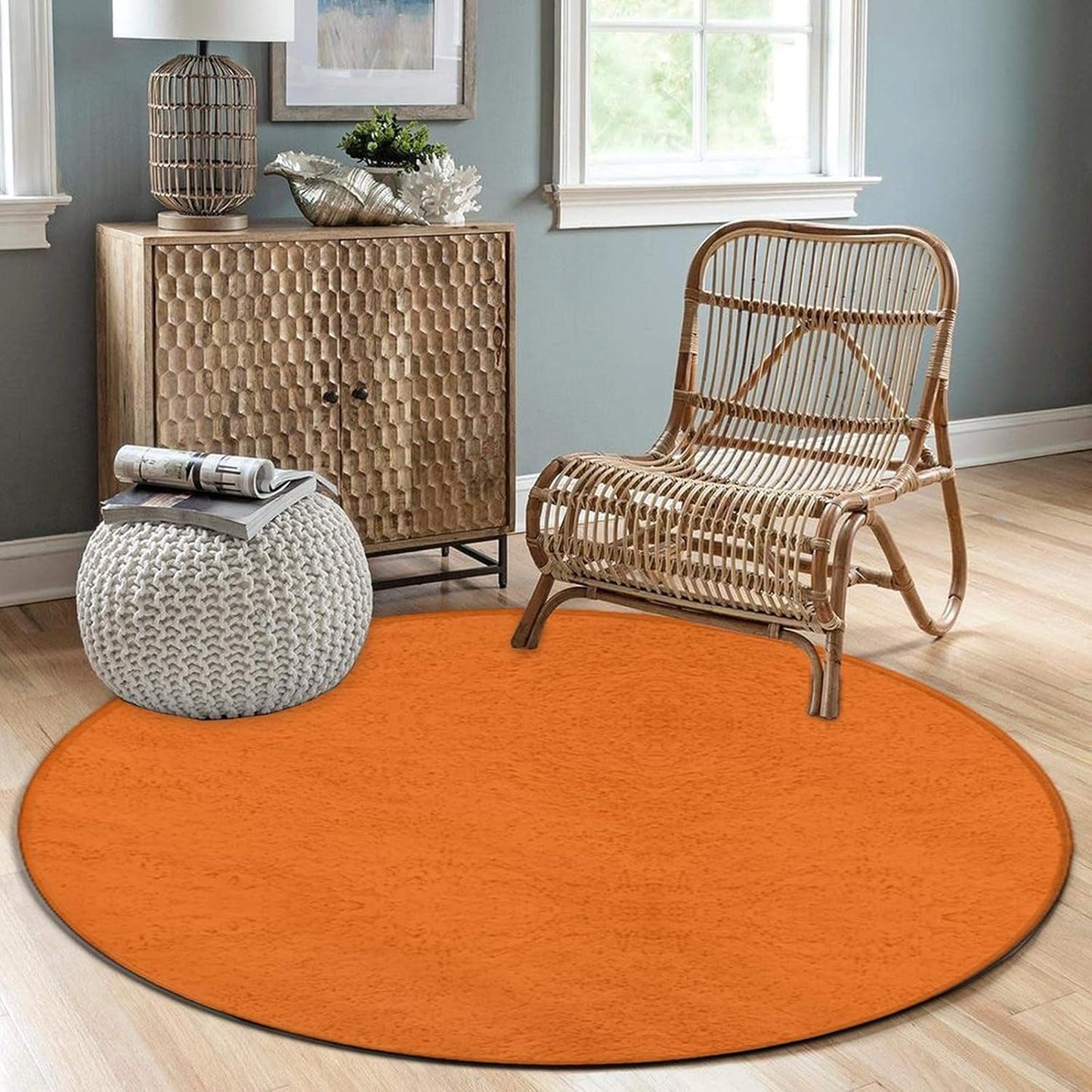 Room Sofa Yoga Soft Round Carpet, Modern Round Area Rug, Non Slip Machine Washable Kitchen Office Circle Rug Purple, 36inch