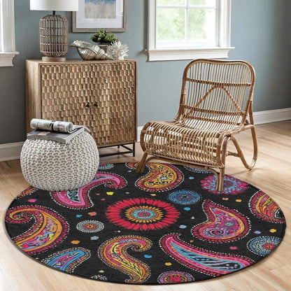 Room Sofa Yoga Soft Round Carpet, Home Decor Non Slip Kitchen Office Circle Rug, Machine Washable Modern Round Area Rug Beach Turtles, 60inch