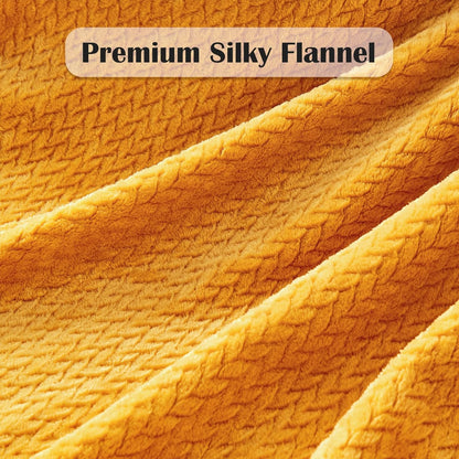 NEWCOSPLAY Super Soft Throw Blanket Light Purple Premium Silky Flannel Fleece Leaves Pattern Lightweight Bed Blanket All Season Use (Light Purple, Throw(50"x60")) - Colors B