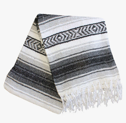 Del Mex Classic Mexican Blanket, Large Authentic Woven Falsa Throw (70"x50"), Artisan Southwest Décor for Beach, Yoga, Outdoors (Lavender)