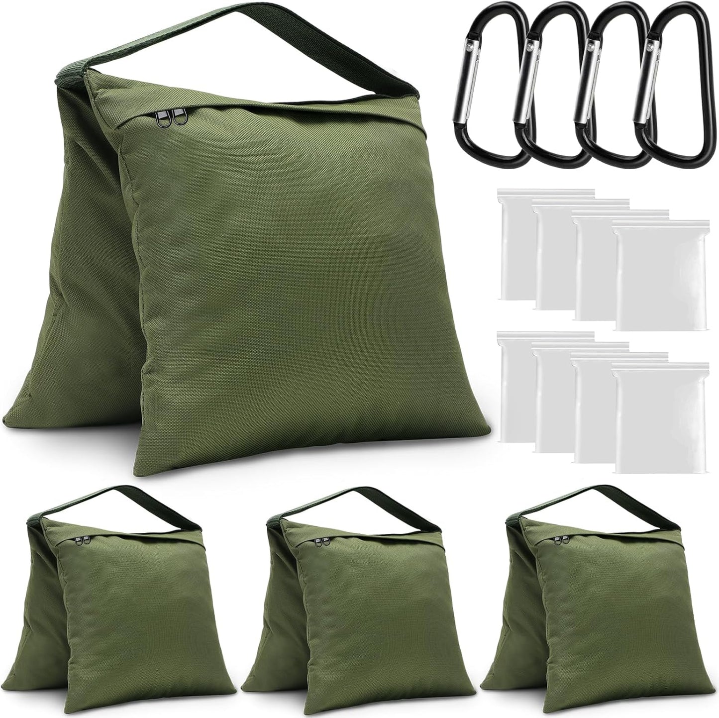 Aimosen 4 Packs Sandbags Weight Bags for Light Stand Photography Video Equipment, Heavy Duty Saddlebag for Backdrop Stand, Photo Tripod, Canopy, Pop up Tent, Umbrella Base, Fishing Chair, Picnic Table
