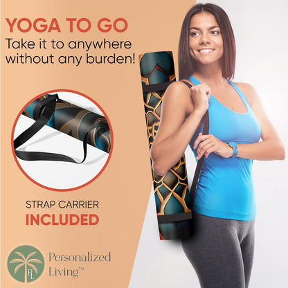 Custom Yoga Mat | Ships Next Day | Customize | Workout Mat for Men and Women | Non Slip Rubber Exercise Mat | 4mm Thick Gym Mat for Meditation, Pilates, Yoga, Gym