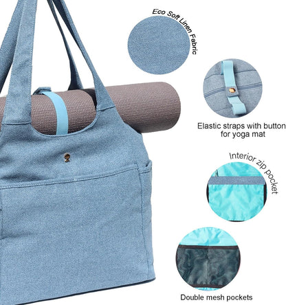 ESVAN Yoga Tote Bag Mat bag Women Shoulder Bags Carryall Tote for Travel Office Workout Gym Nurse Beach
