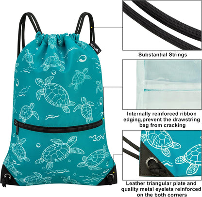 HOLYLUCK Drawstring Backpack Bag Sport Gym Sackpack - Colors A