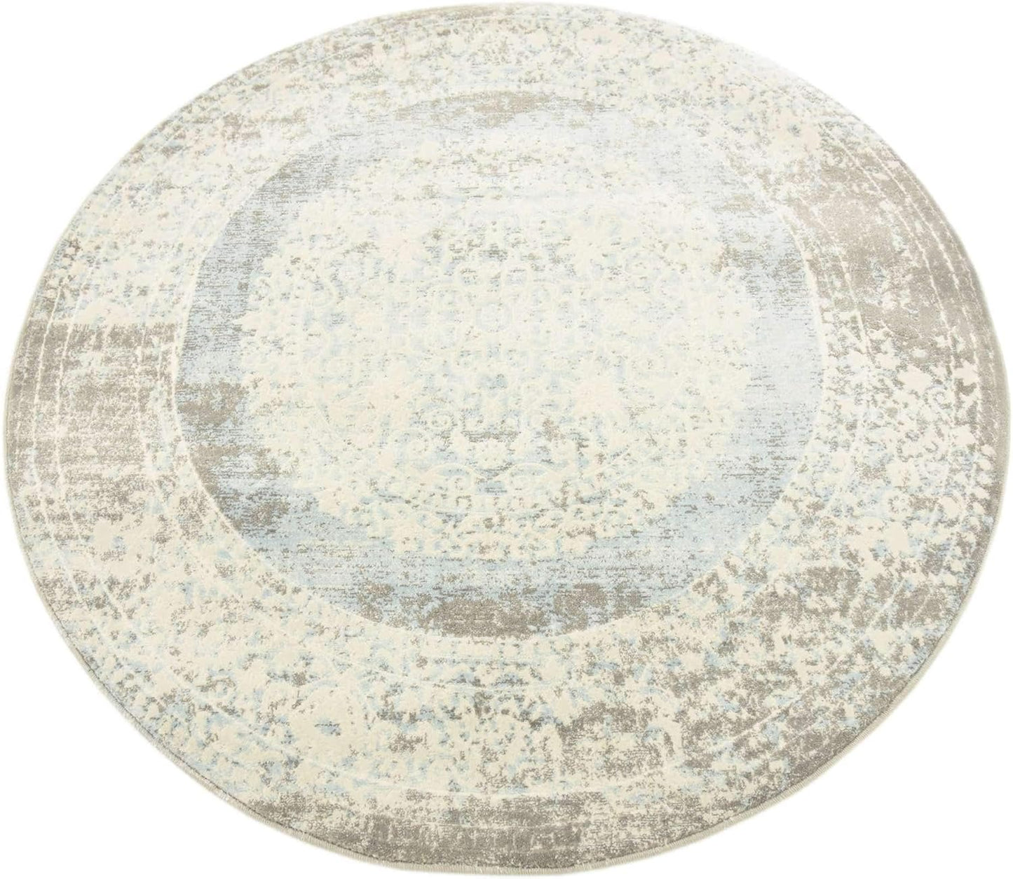 Unique Loom New Classical Collection Area Rug - Olwen (4'Round, Purple/ Gray)