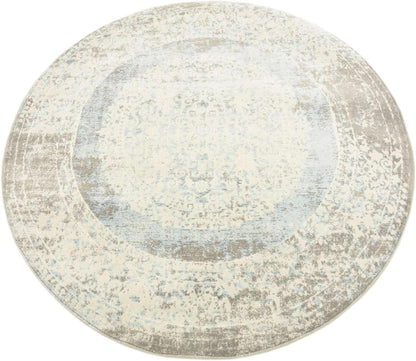 Unique Loom New Classical Collection Area Rug - Olwen (4'Round, Purple/ Gray)