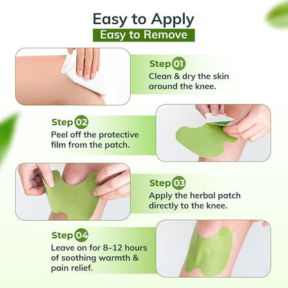 FLexiknee Warming Herbal Pain Patches for Knees w/ 12-Hour Extra Strength & Adhesion - Bone-on-Bone, Joint Ache, Muscle Soreness Support - 12 Heat Patches for Pain Relief for Knees, Back & Neck