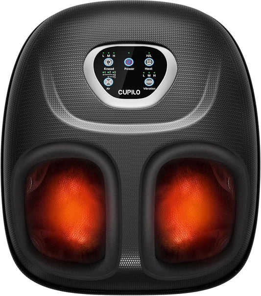 CuPiLo Foot Massager FSA Eligible HSA, 2026 Upgraded, Fathers Day Dad Gifts for Men, Feet Massager with Heat for Plantar Fasciitis Relief, 5 Levels Compression & Vibration Massage for Neuropathy