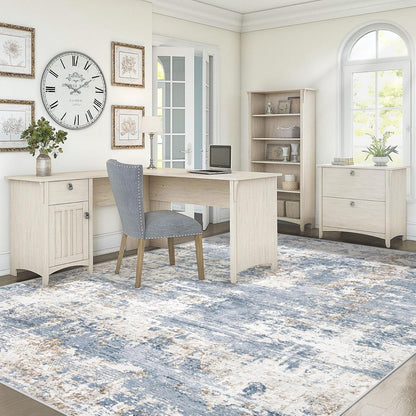 XLUEZ 8x10 Area Rugs for Living Room, Washable Modern Abstract Large Area Rug Neutral Soft Non Slip Kids Rug Stain Resistant Indoor Carpet for Bedroom Nursery Dining Children's Room(Blue, 8'x10')