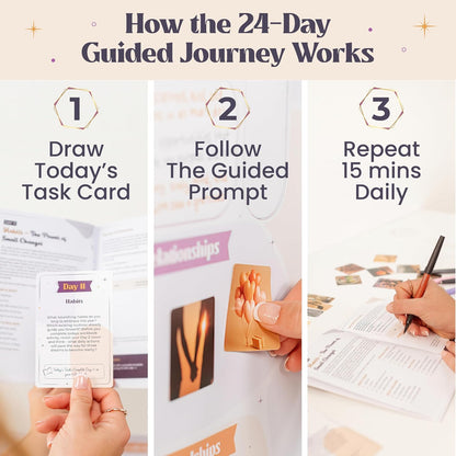 Affirmation Cards for Women with Guided Journal – 52 Positive Affirmations Cards, Wooden Stand & Daily Reflection Workbook, Mindfulness Cards for Desk, Self Care and Motivational Gift Set