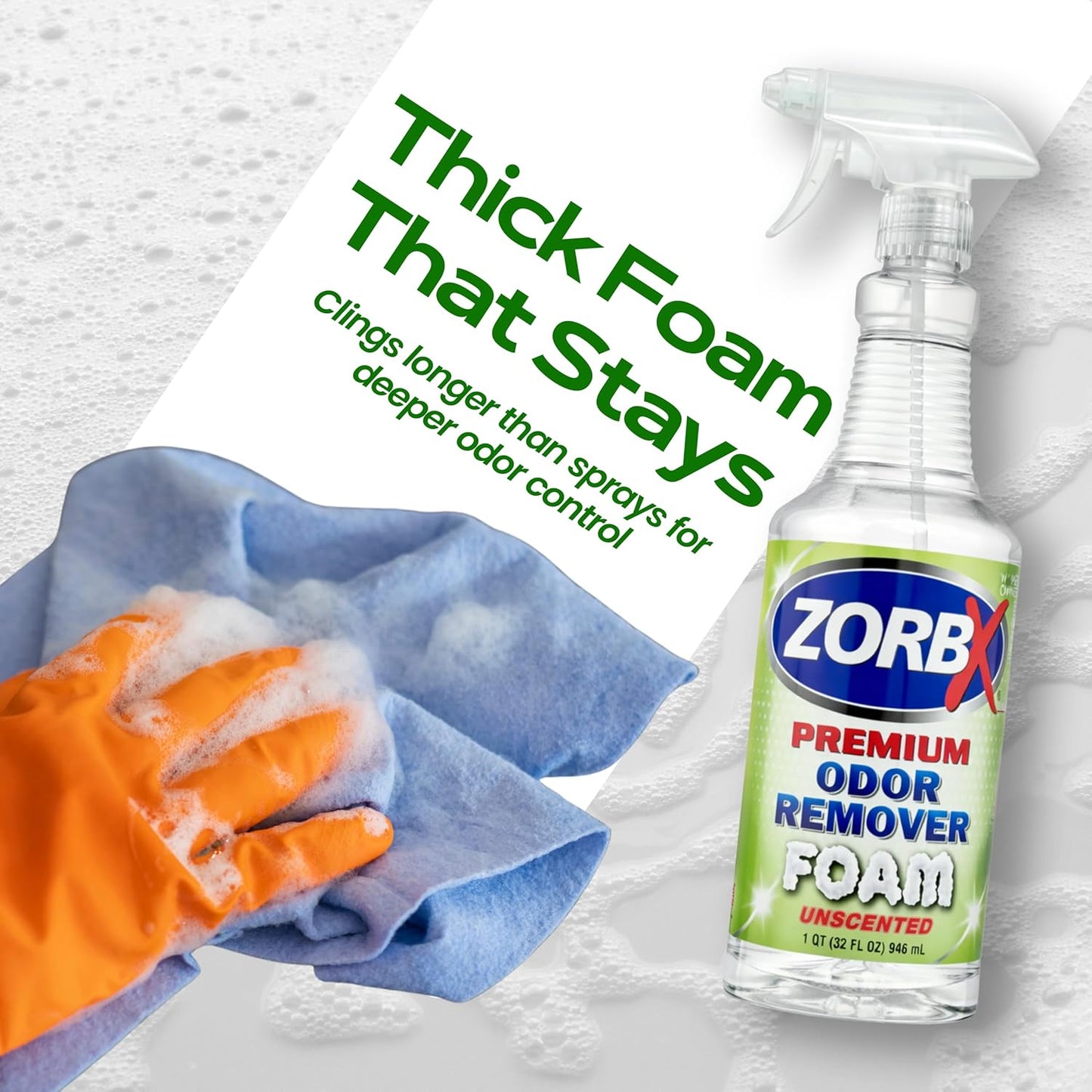 ZORBX Unscented Odor Eliminator for Strong Odor 16 Fl Oz - Used in Hospitals & Healthcare Facilities - Advanced Trusted Formula, Fast-Acting Odor Remover Spray for Dog, Cat, House & Carpet