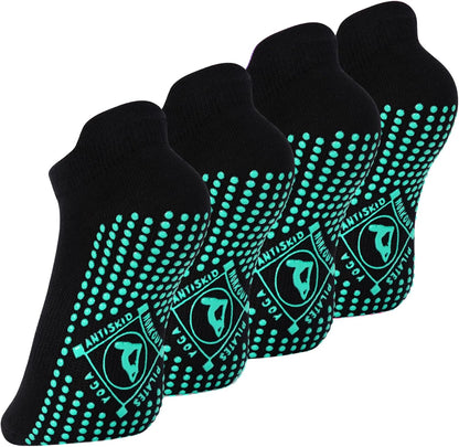 ELUTONG Pilates Non Slip Grip Socks for Women 1-4 Pairs Yoga Barre Ballet Workout Hospital Grippy Sock