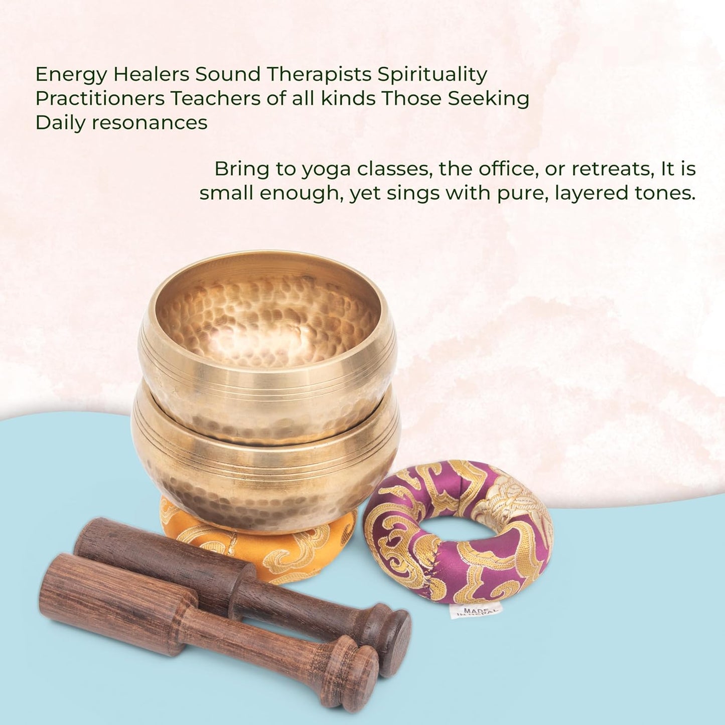 Tibetan Singing Bowl Set - Authentic Cuencos Tibetanos for Sound Healing, Meditation & Chakra Balancing - Includes Cushion, Mallet-Unique Spiritual Gifts for Women and Men (7 Chakra Hand Hammered Set)