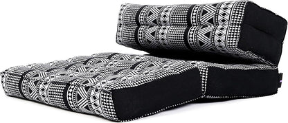 Leewadee Foldable Floor Mattress – 2 in 1 Floor Meditation Mat for Yoga and Relaxation, Seating Futon with Kapok