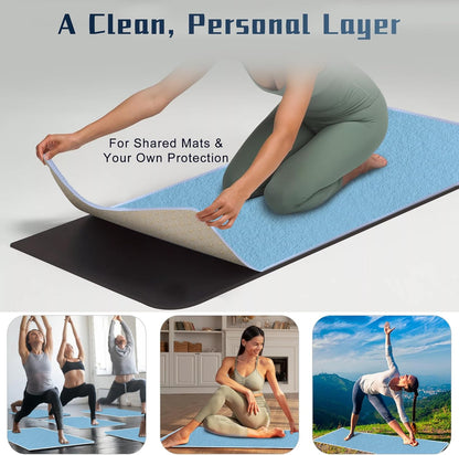 Hot Yoga Towel Non-Slip, 2 Pack Thick & Soft Yoga Mat Towel, Sweat Absorbent, with Grip Dot, 72" x 27", Yoga Towel for Hot Yoga, Pilates, Fitness and Gym Workouts, Light Pink