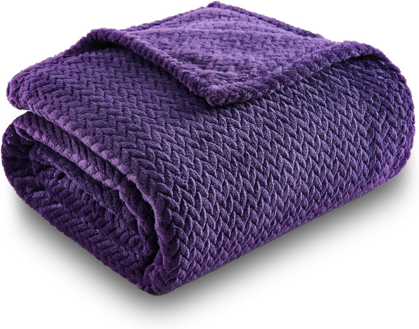 NEWCOSPLAY Super Soft Throw Blanket Light Purple Premium Silky Flannel Fleece Leaves Pattern Lightweight Bed Blanket All Season Use (Light Purple, Throw(50"x60")) - Colors A