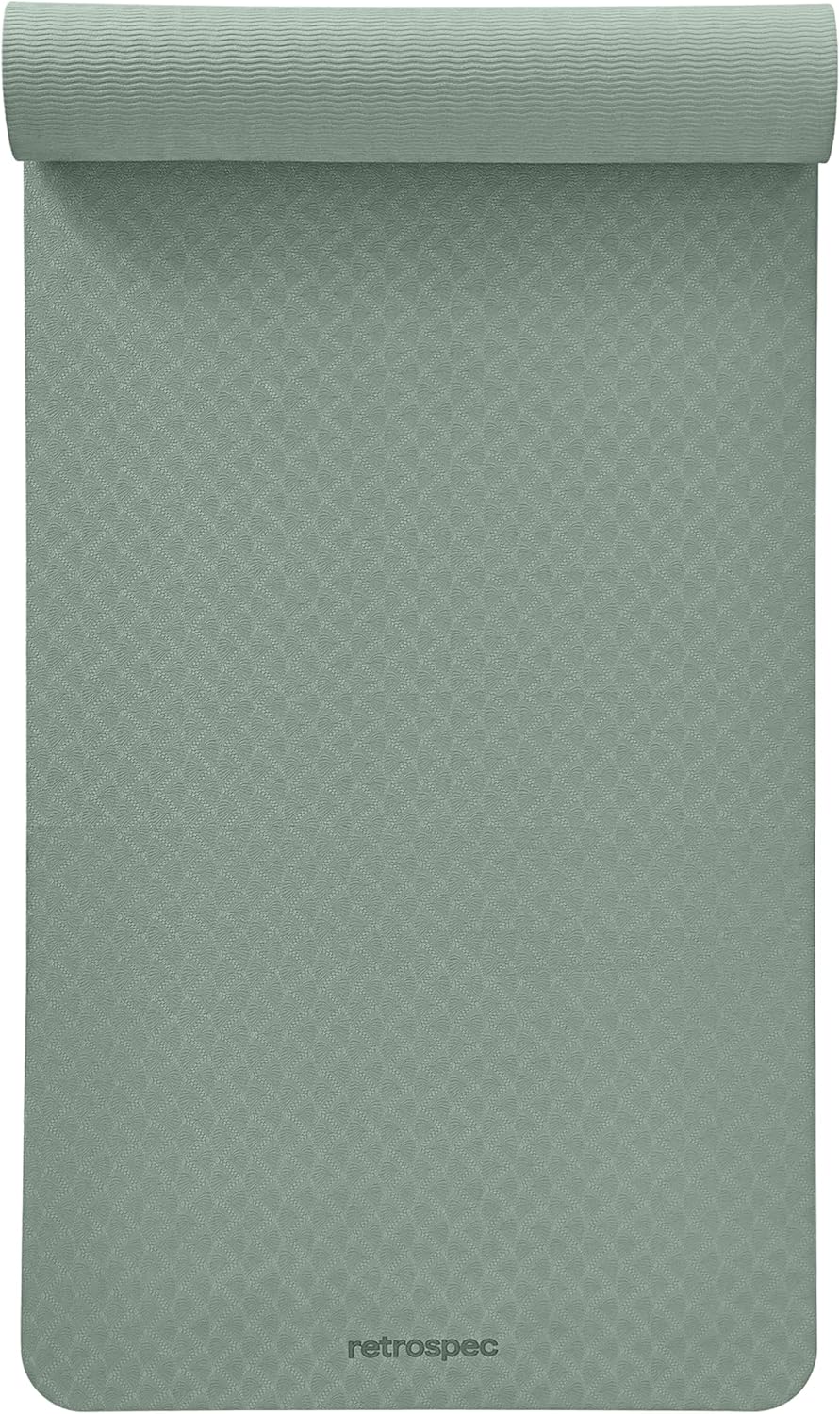 Retrospec Zuma Yoga Mat | 1/2 Inch Thick Non Slip Workout Mat | TPE Exercise Mat for Yoga, Pilates & Stretching | 72x24in
