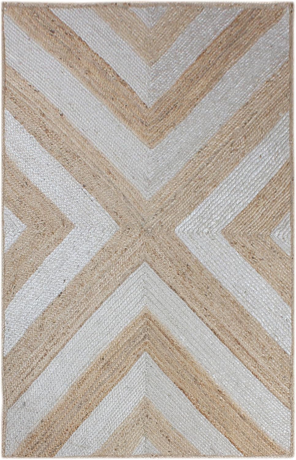Kilim Rug 3' Round Area Rug Olive Beige White Braided Jute Carpet, Indoor Outdoor Flatweave Rug for Bedroom, Bedside, Kitchen, Beach & Terrace Yoga Mat - Colors A