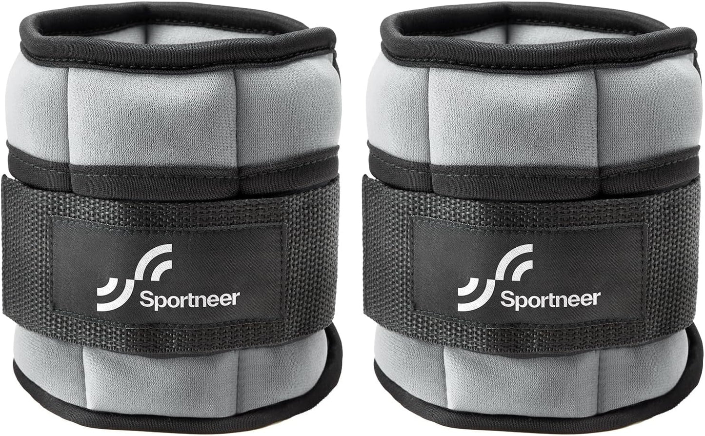 Sportneer Adjustable Ankle Weights Set - 1 Pair (2-10 lbs) Removable Sandbags for Women & Men, Comfortable Neoprene Leg Weights for Walking, Running, Pilates, Yoga, Home Workout & Physical Therapy