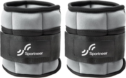 Sportneer Adjustable Ankle Weights Set - 1 Pair (2-10 lbs) Removable Sandbags for Women & Men, Comfortable Neoprene Leg Weights for Walking, Running, Pilates, Yoga, Home Workout & Physical Therapy