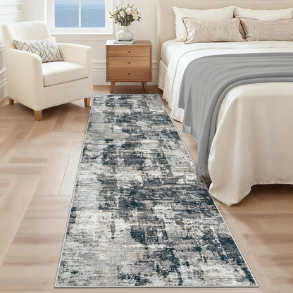XLUEZ 8x10 Area Rugs for Living Room, Washable Modern Abstract Large Area Rug Neutral Soft Non Slip Kids Rug Stain Resistant Indoor Carpet for Bedroom Nursery Dining Children's Room(Blue, 8'x10')