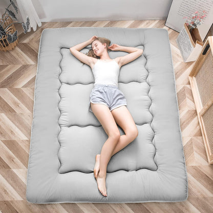 MAXYOYO Bohemian Retro Mattress Boho Floral Japanese Futon Mattress Tatami Floor Mat Foldable Portable Camping, Sleeping Pad, Lounger Couch Bed Full Size